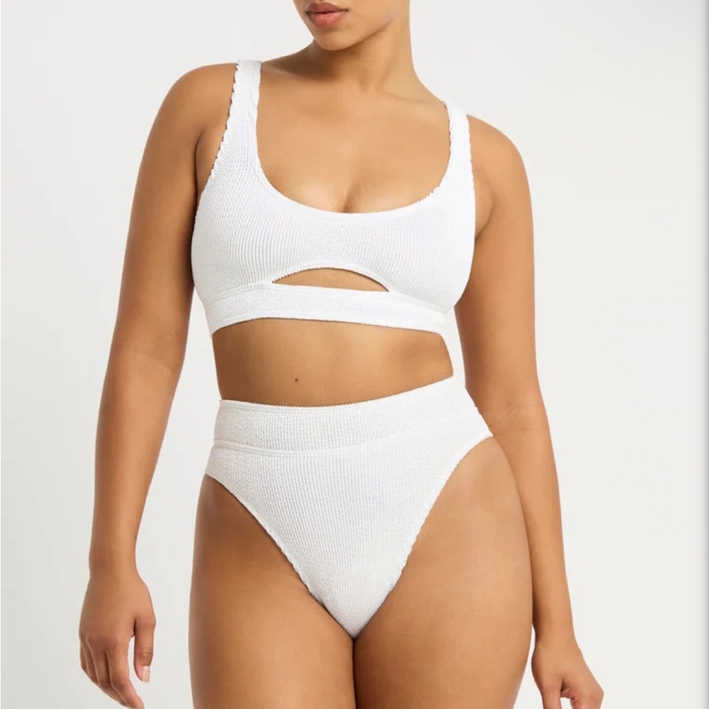 Bond-eye Swim White Sasha Bikini top and Savanah bikini bottom NWT